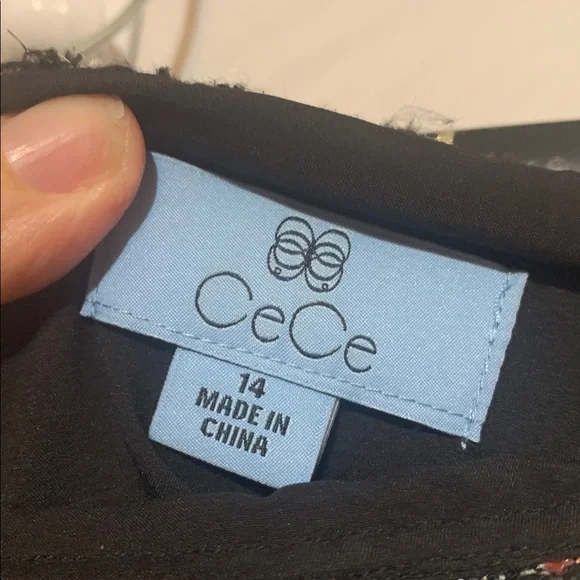 CeCe Multicolor Tweed with Metallic Thread Faux Wrap Skirt size 14 EUC - Picture 2 of 7